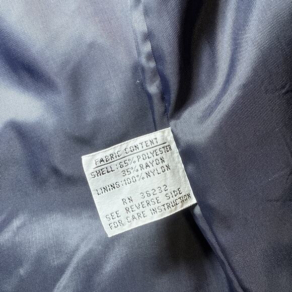 Vintage 1980’s Michelle Stuart Navy Blue Trench Coat Collections Petite 8P EUC - Picture 12 of 16